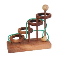 DŘEVĚNÝ HLAVOLAM SCHODY - HOOP PUZZLE
